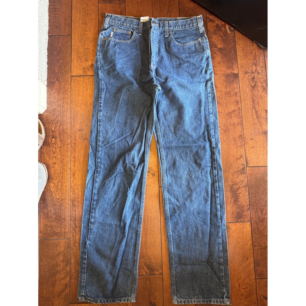 Carhartt B460 DVB Relaxed Fit Jeans Mens 36x36 Blue Denim Straight Leg Workwear